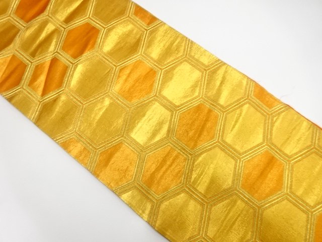 JAPANESE KIMONO / ANTIQUE FUKURO OBI / WOVEN KIKKO PATTERN